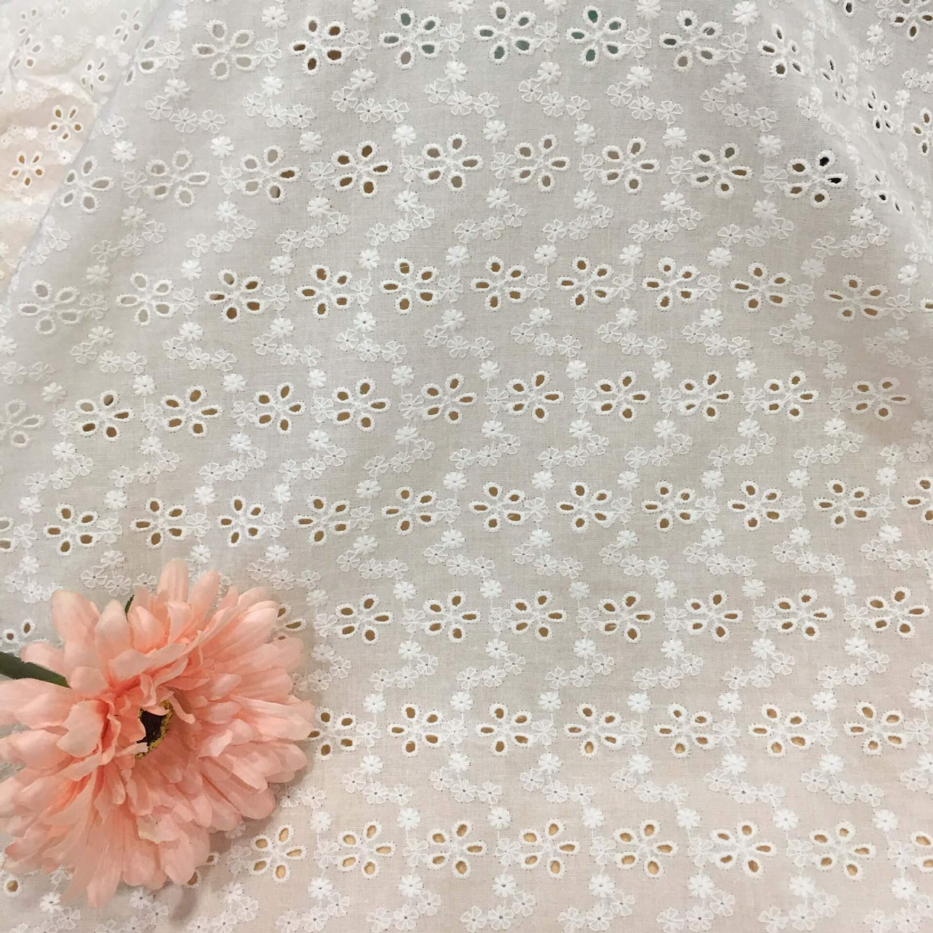 Embroidered Fabric Dress Plum Blossom 100% Cotton for Women's Wear Who 4